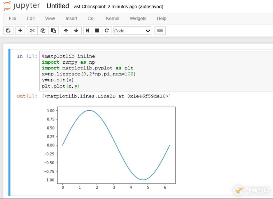 Jupyter實(shí)現(xiàn)打開(kāi)圖形界面并畫(huà)出正弦函數(shù)圖像的方法