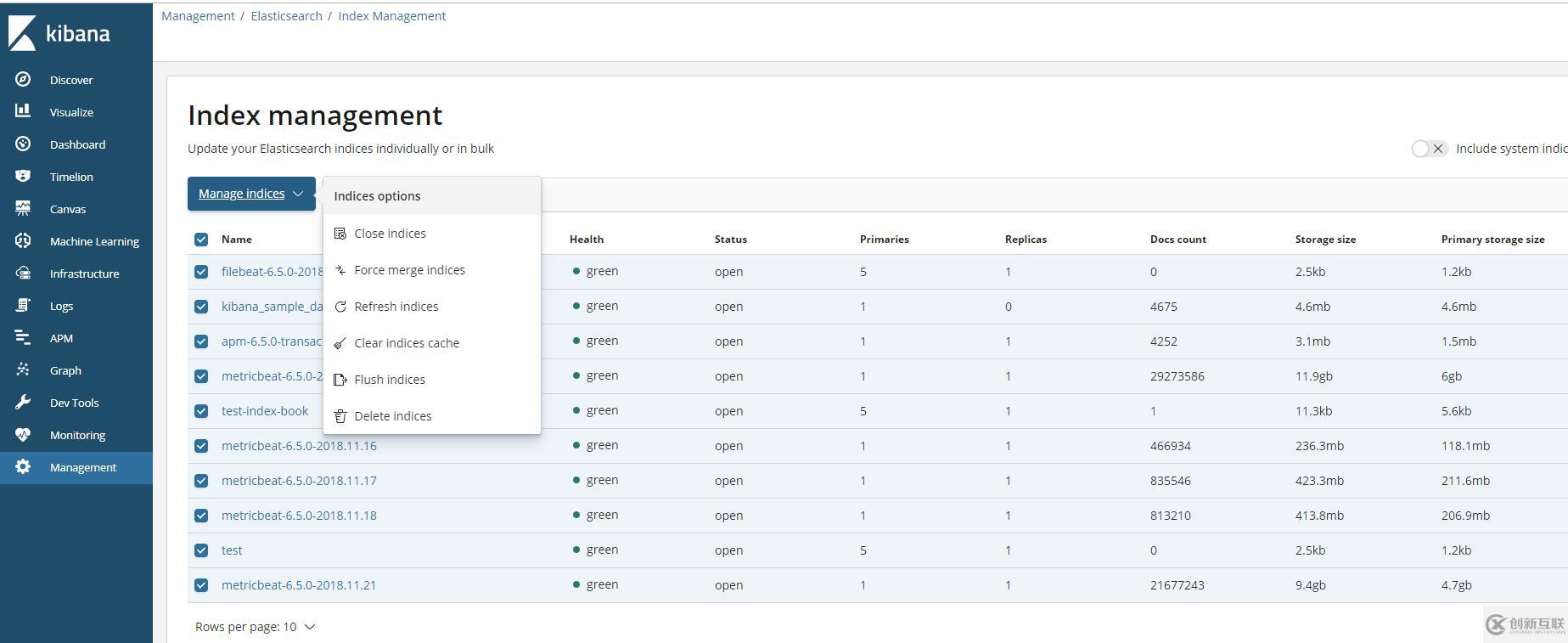 elasticsearch6.5.0安裝搭建以及kibana，cerebro，head，beat