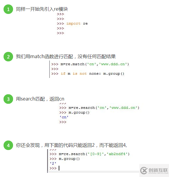 Python中match()和search()的區(qū)別是什么