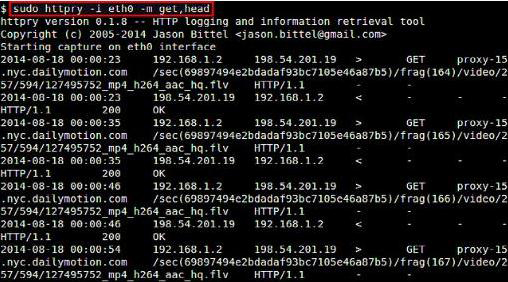 Linux下如何使用httpry來嗅探HTTP流量