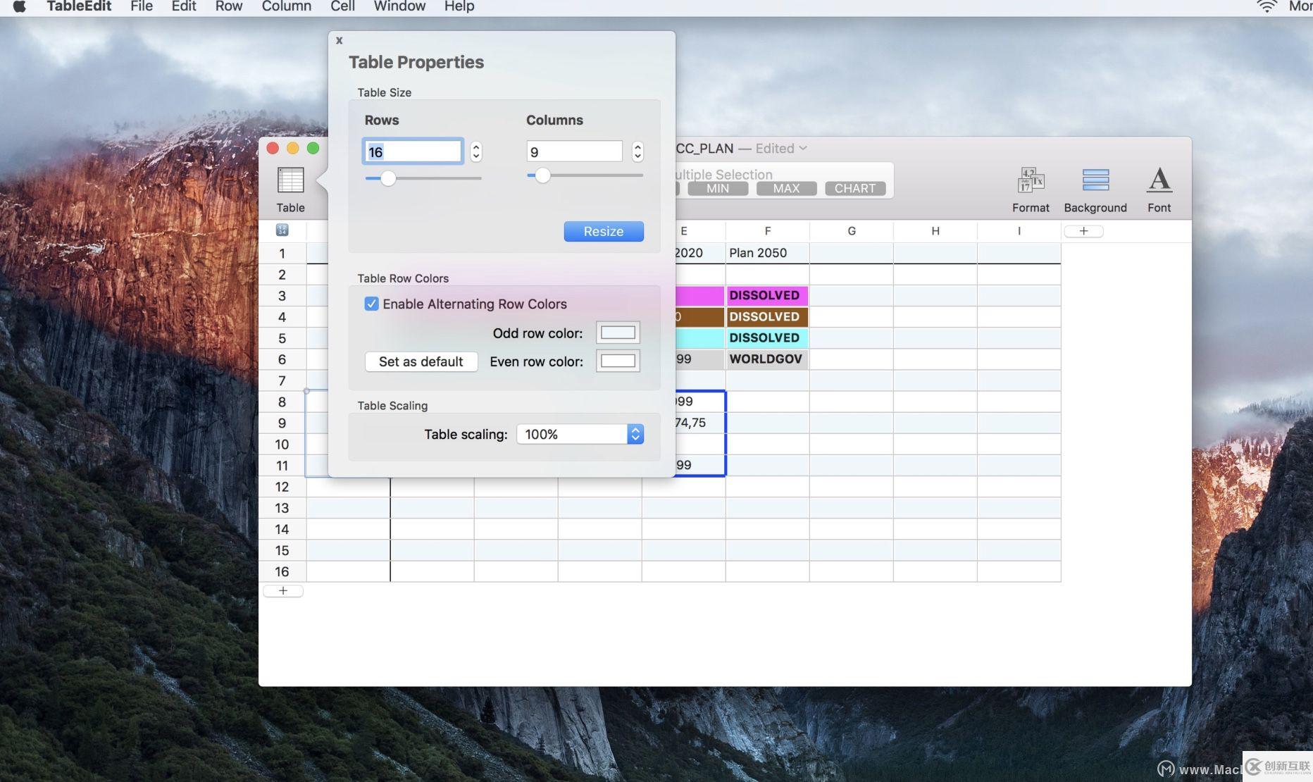 TableEdit for Mac(表格編輯制作軟件)
