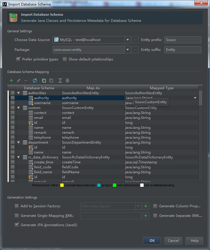 Intellij IDEA怎么通過數(shù)據(jù)庫表生成帶注解的實體類