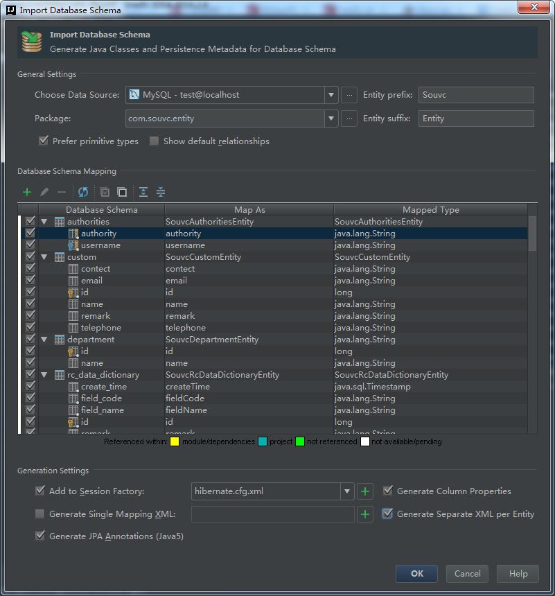 Intellij IDEA怎么通過數(shù)據(jù)庫表生成帶注解的實體類