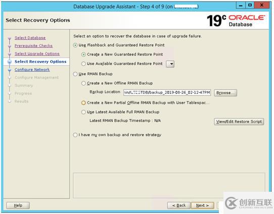 Oracle update to 19c using DBU