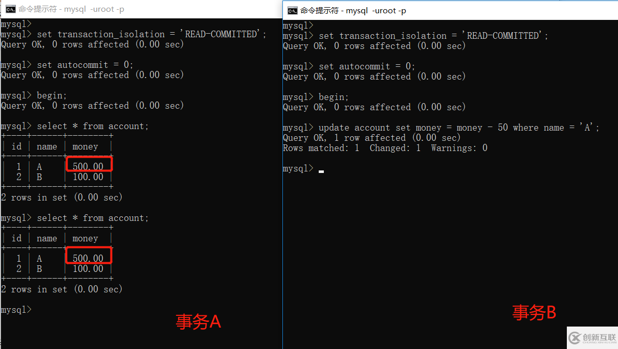 怎么在mysql中實現(xiàn)事務(wù)的隔離級別