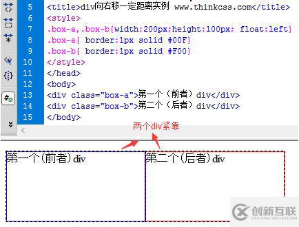 css中怎么設(shè)置div向右偏移