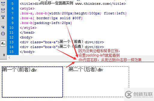 css中怎么設(shè)置div向右偏移