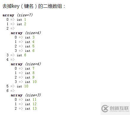 php中二維數(shù)組如何去掉key