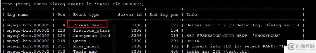 MySQL binlog event 詳解