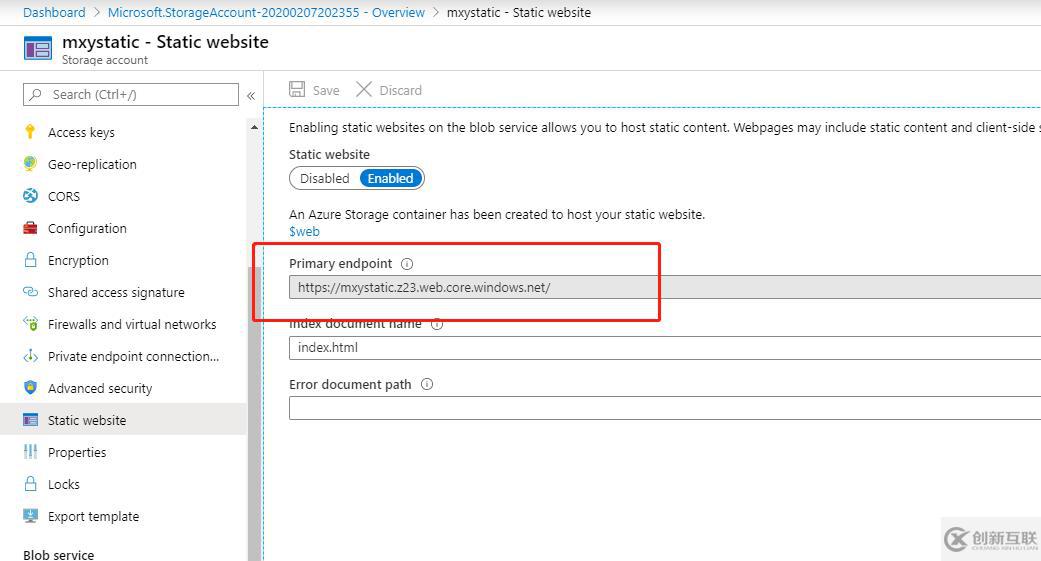Azure Storage系列之靜態(tài)網(wǎng)站