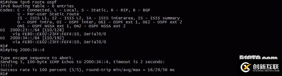 61、IPv6配置實驗之OSPF