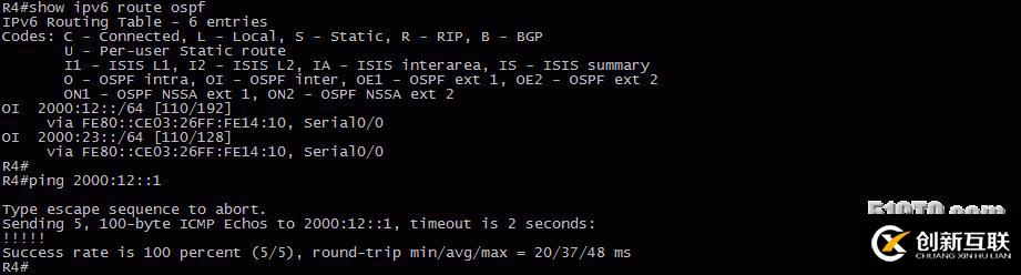 61、IPv6配置實驗之OSPF