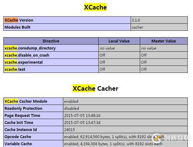 php加速器(XCache)，php以模塊的形式編譯