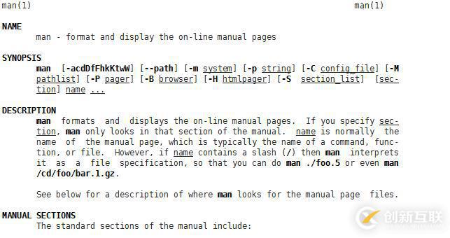 linxu中man的使用方法